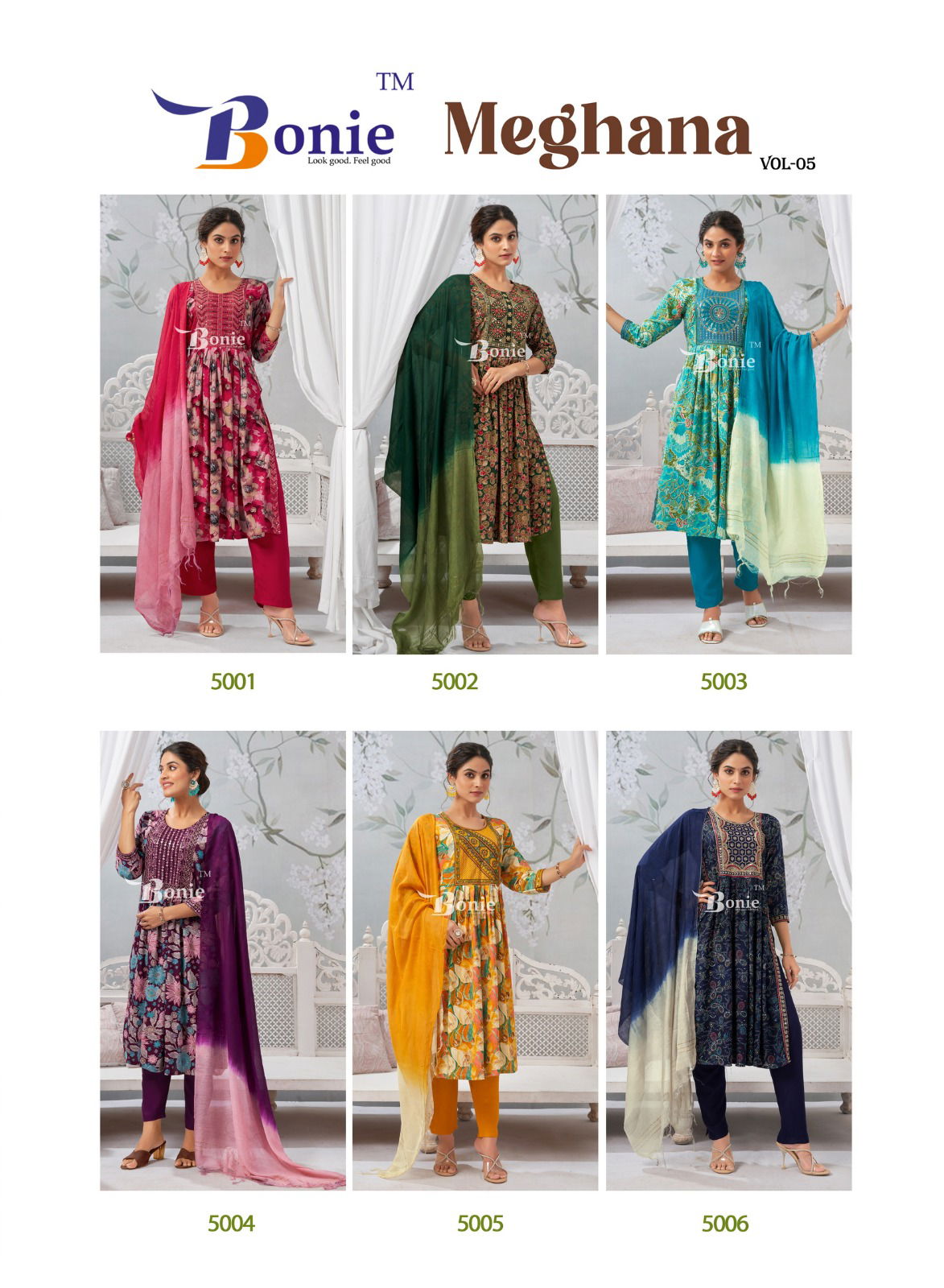 Meghana 5 By Bonie Rayon Designer Kurti With Bottom Dupatta Wholesale Price In Surat
